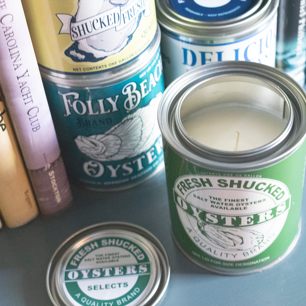 Oyster Tin Candle - Cedar, Fir Needle, and Amber / Fresh Shucked