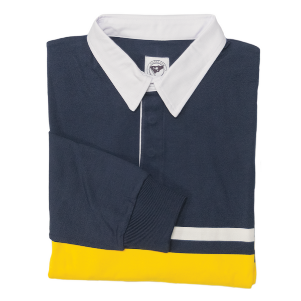 Yellow and blue rugby hot sale shirt