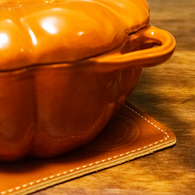 Double Layered Leather Trivet