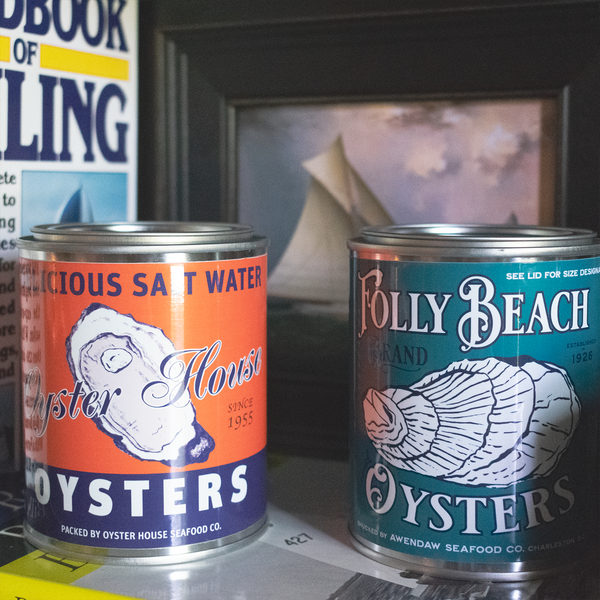 Oyster Tin Candle - Magnolia, Freesia, and Peony / Folly Beach Oysters