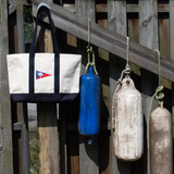 Navy Palmetto & Crescent Burgee Canvas Tote Bag