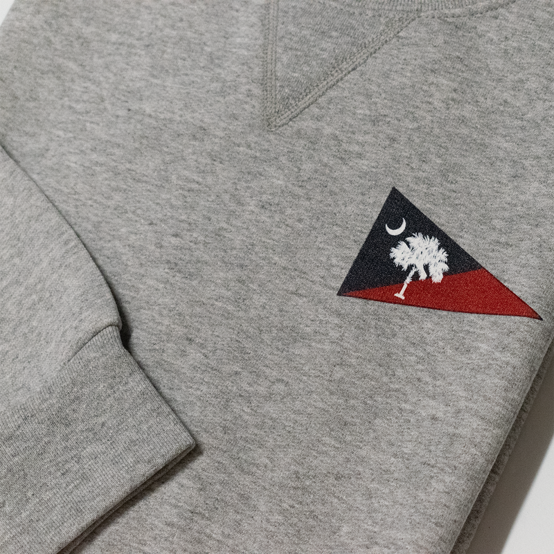 Grey Palmetto & Crescent Burgee Crewneck