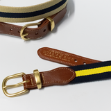 Khaki / Navy Stripe Surcingle Belt