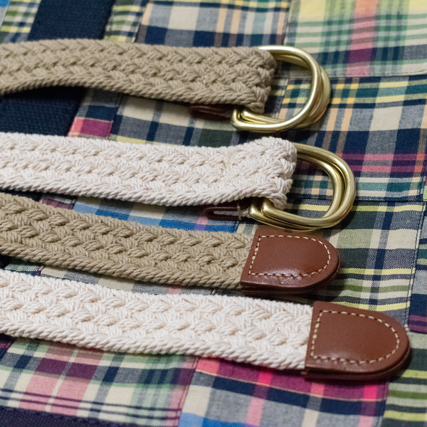 Khaki Woven D-Ring Belt