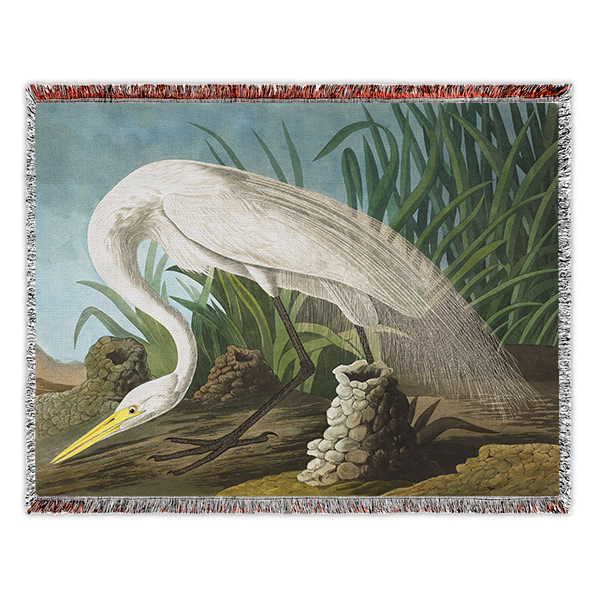 White Heron (1837) Woven Blanket