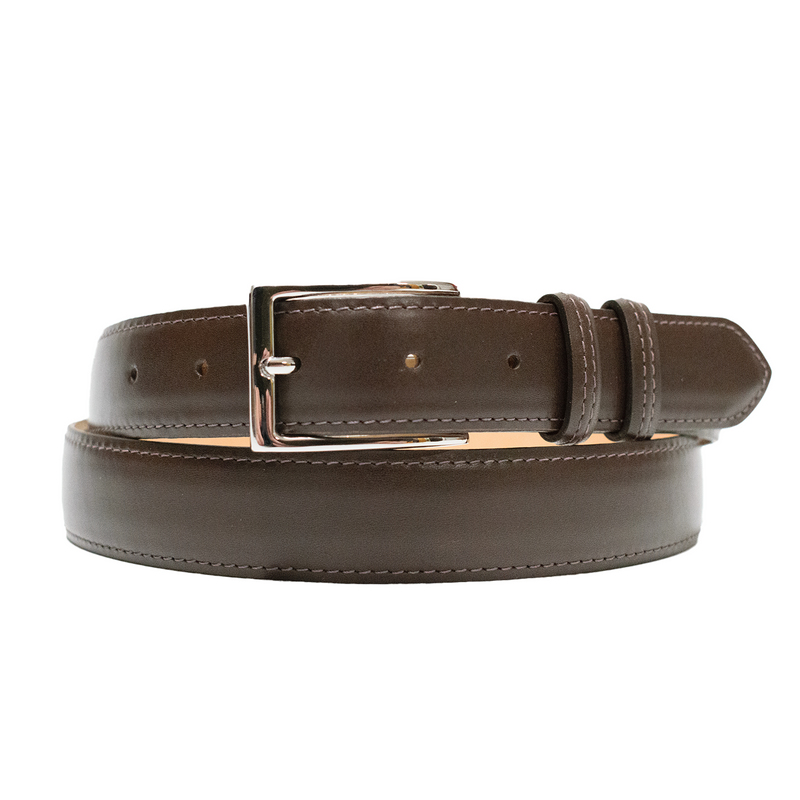 1-1/8" Brown French Calf Classic Leather Belt