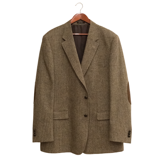 Morris & King Brown / Ivory Shetland Wool Herringbone Sport Coat