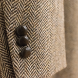 Morris & King Brown / Ivory Shetland Wool Herringbone Sport Coat