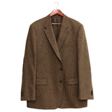 Morris & King Brown & Olive / Blue Melange Shetland Wool Herringbone Sport Coat