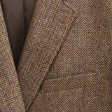 Morris & King Brown & Olive / Blue Melange Shetland Wool Herringbone Sport Coat