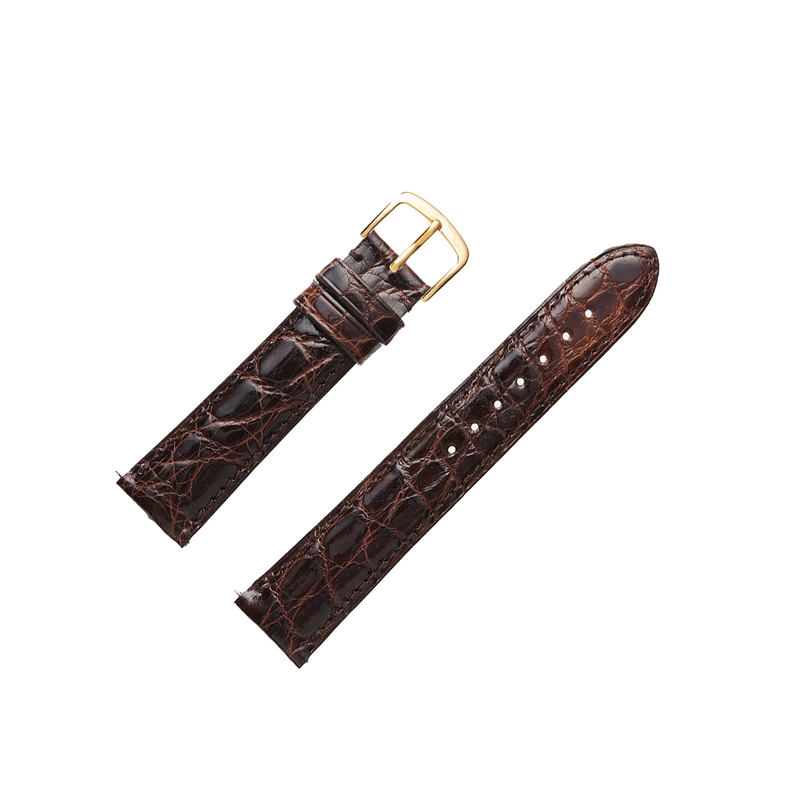 Brown Genuine Caiman Crocodile Watchband