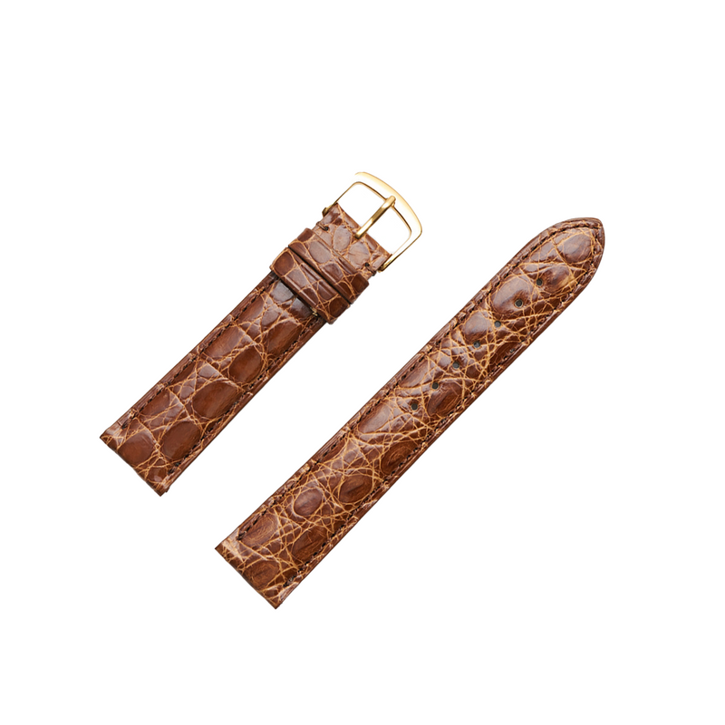 Mocha Genuine Caiman Crocodile Watchband