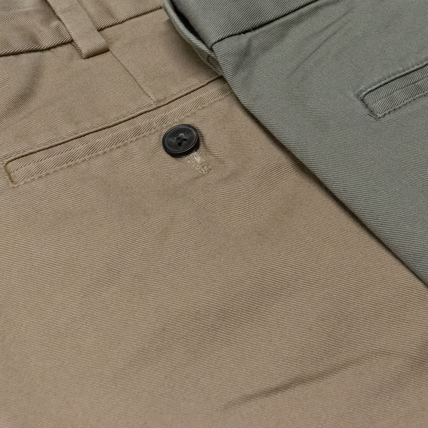 Dark Khaki Combed Cotton Shorts - Classic Fit