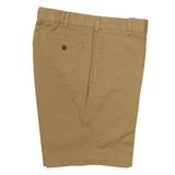 Dark Khaki Combed Cotton Shorts - Classic Fit