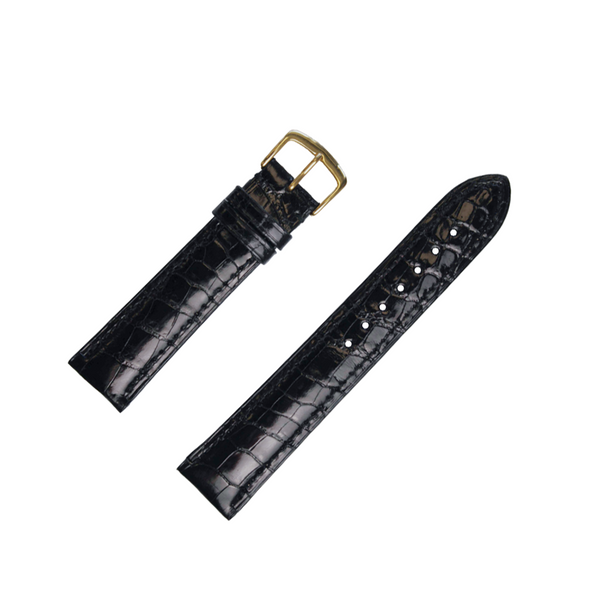 Black Genuine Alligator Watchband