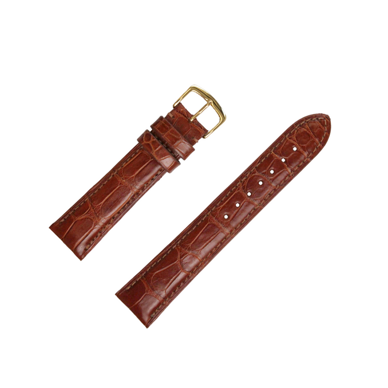 Tan Genuine Alligator Watchband