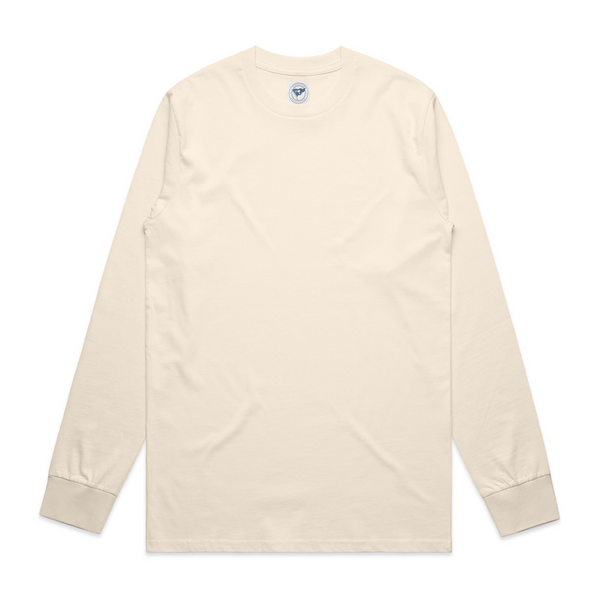 Ecru Long Sleeve Combed Cotton T-Shirt