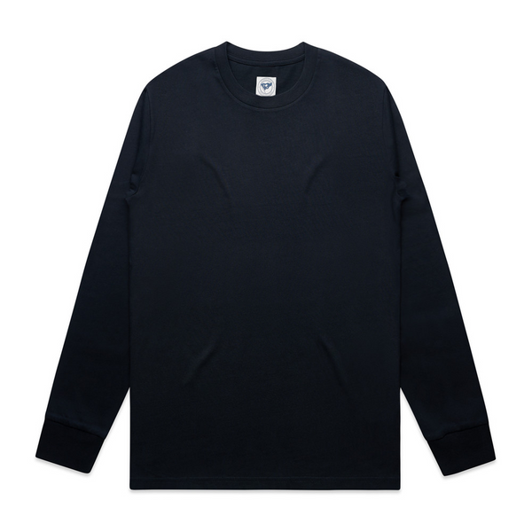 Dark Navy Long Sleeve Combed Cotton T-Shirt