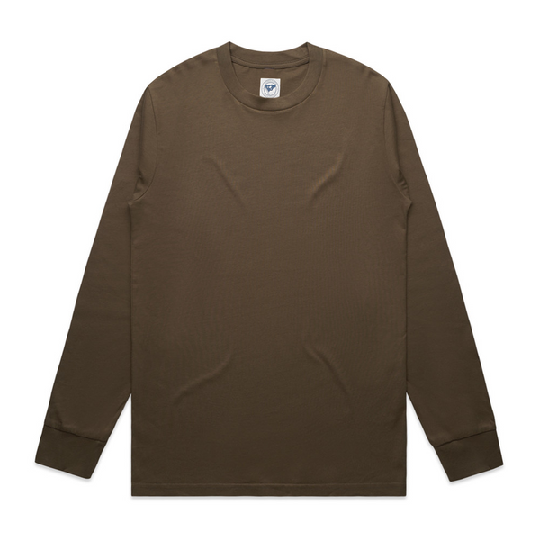 Walnut Long Sleeve Combed Cotton T-Shirt