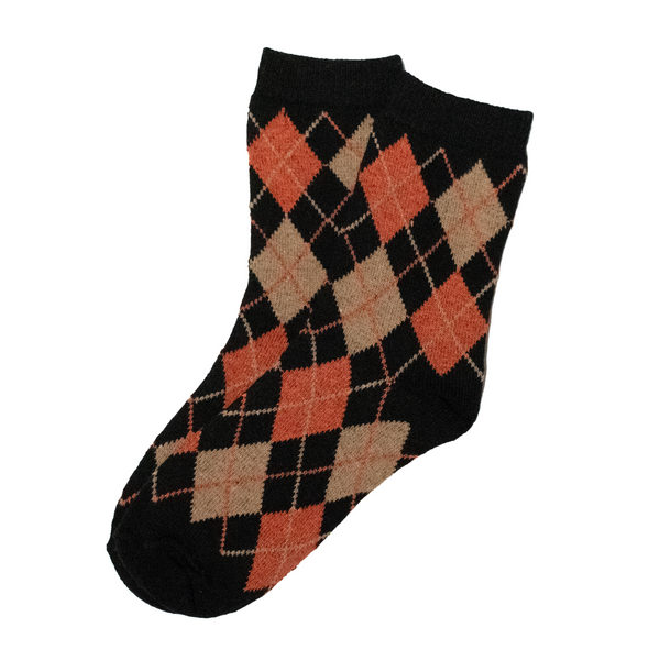 Black / Raspberry Lightweight Argyle Socks