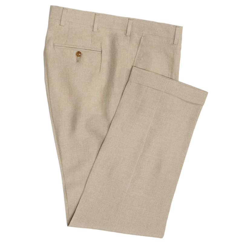 Natural Linen Trousers - Classic Fit