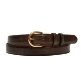 1" Brown Glazed Lizard Classic Leather Belt