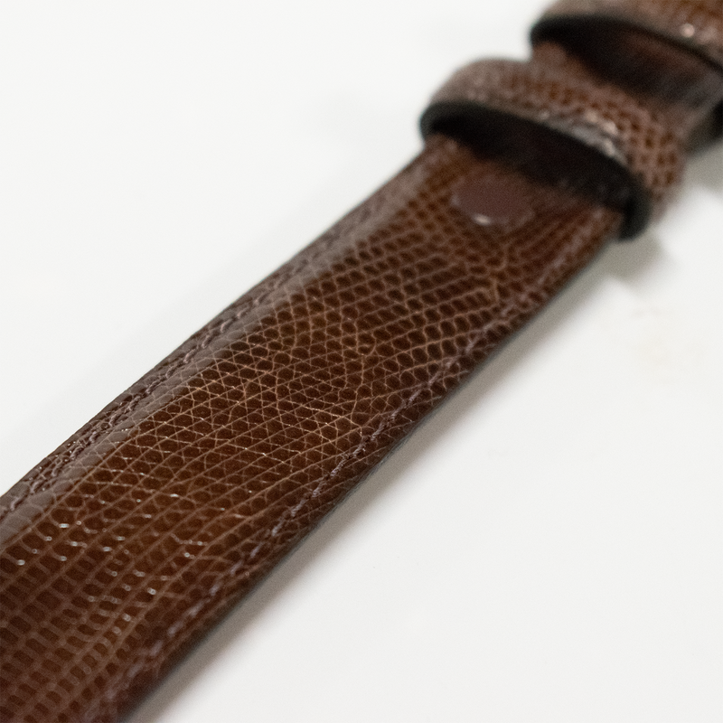 1" Brown Glazed Lizard Classic Leather Belt