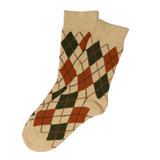 Oatmeal / Terracotta Mid-Weight Argyle Socks