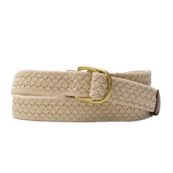 Natural Woven D-Ring Belt