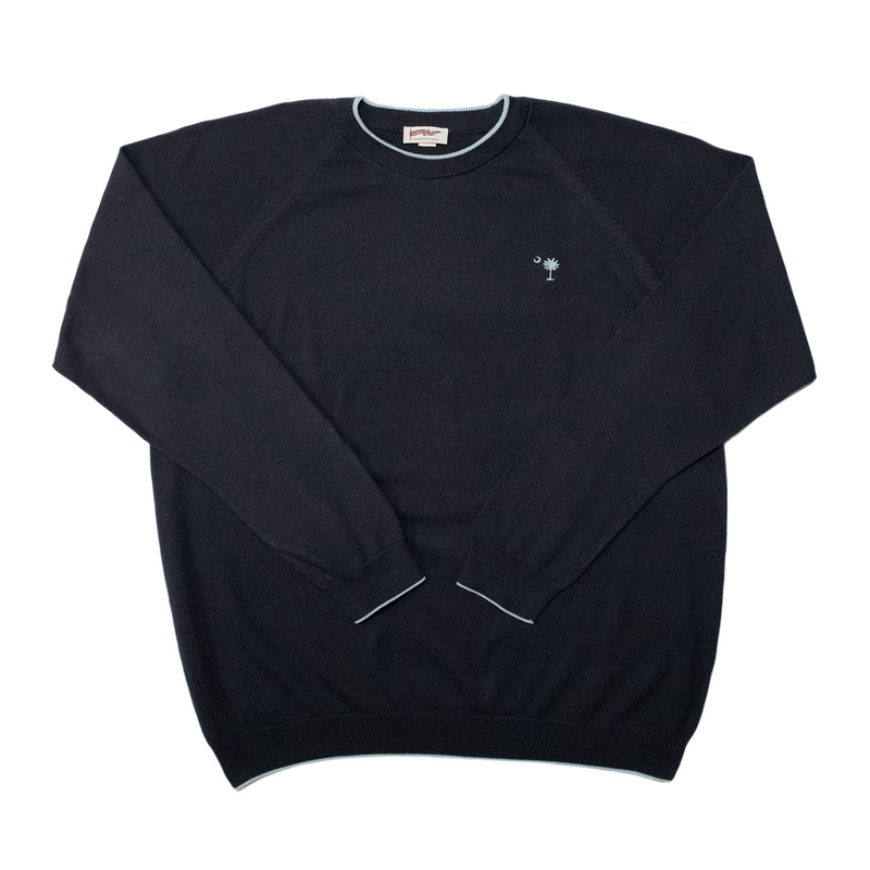 Dark Navy Palmetto & Crescent Lightweight Sweater