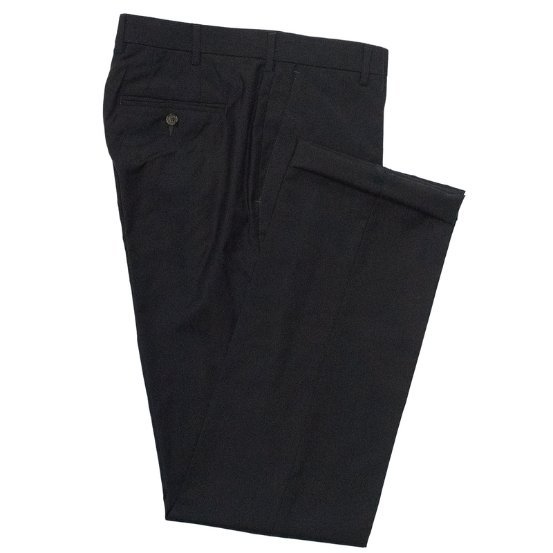 Navy Tropical Wool Trousers - Classic Fit