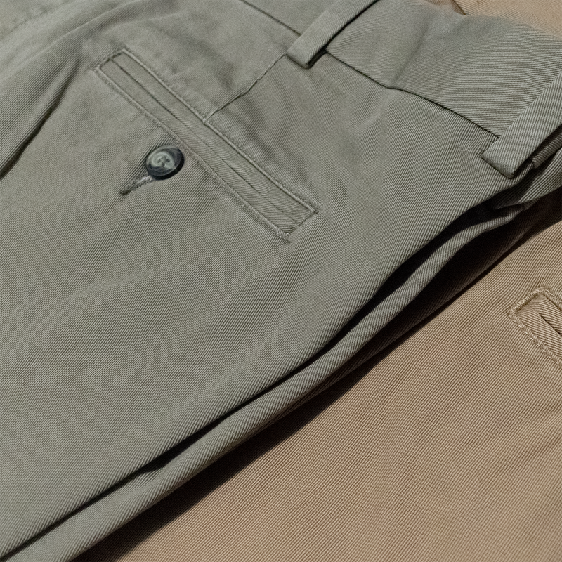 Olive Combed Cotton Shorts - Classic Fit