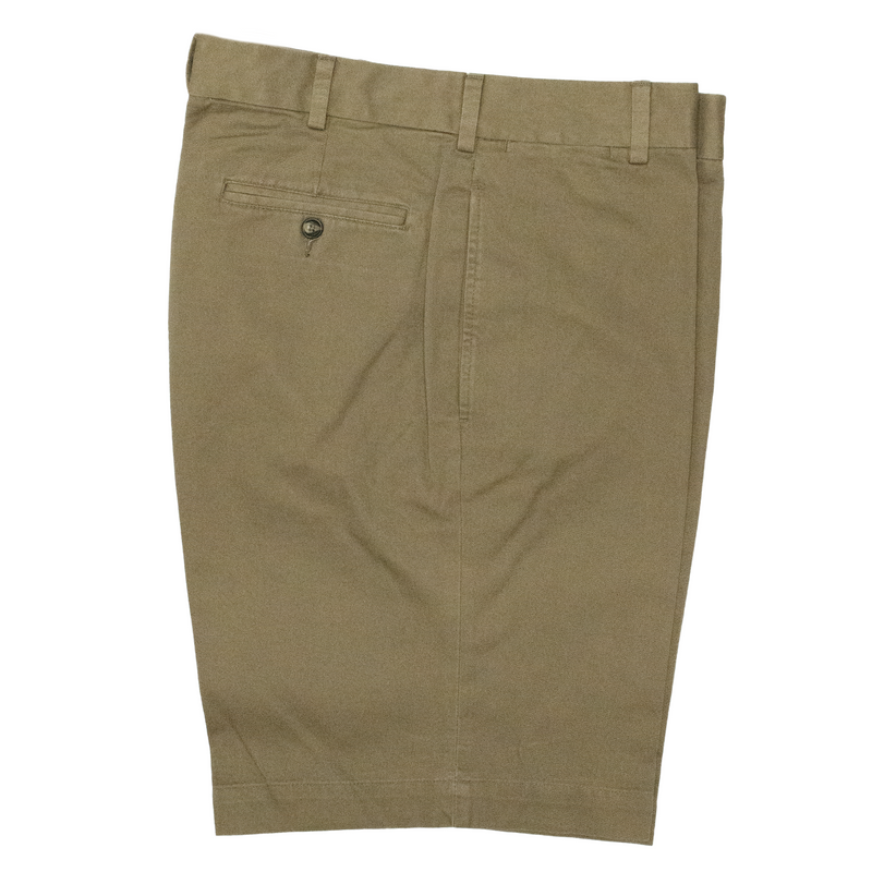 Olive Combed Cotton Shorts - Classic Fit