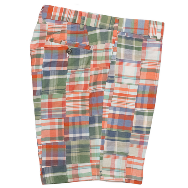 Orange Patch Madras Shorts - Classic Fit