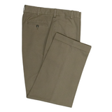 Olive Combed Cotton Pants - Classic Fit