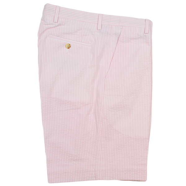 Pink / White Seersucker Shorts - Classic Fit