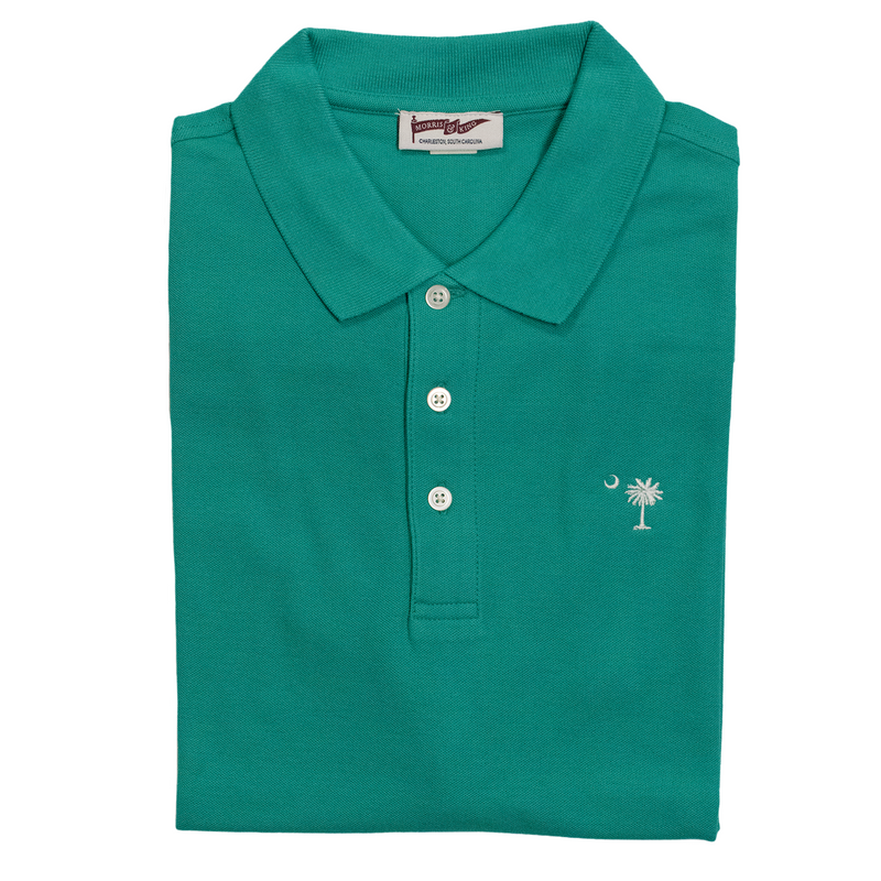 Light Green Palmetto & Crescent Pique Polo