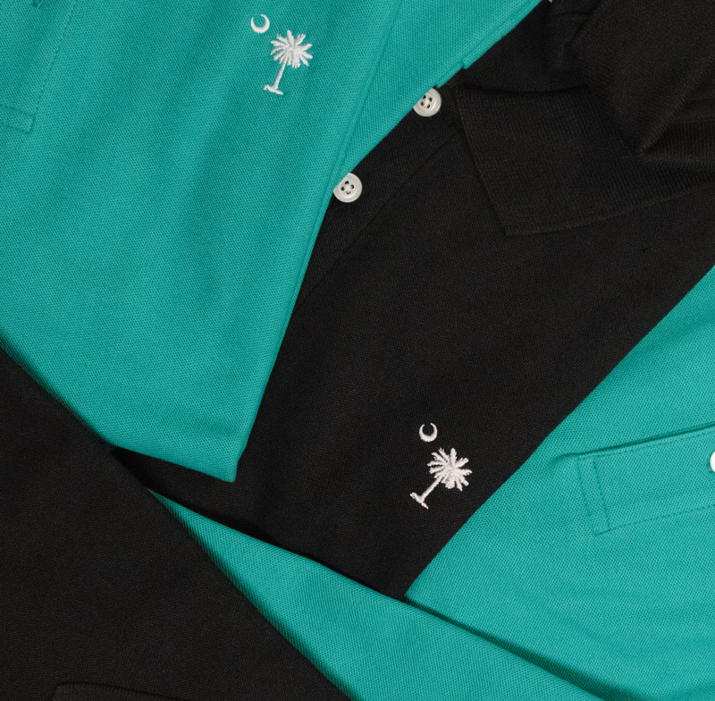 Light Green Palmetto & Crescent Pique Polo