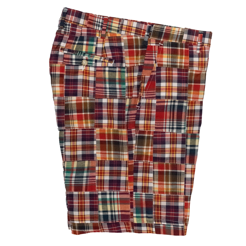 Red Patch Madras Shorts - Classic Fit