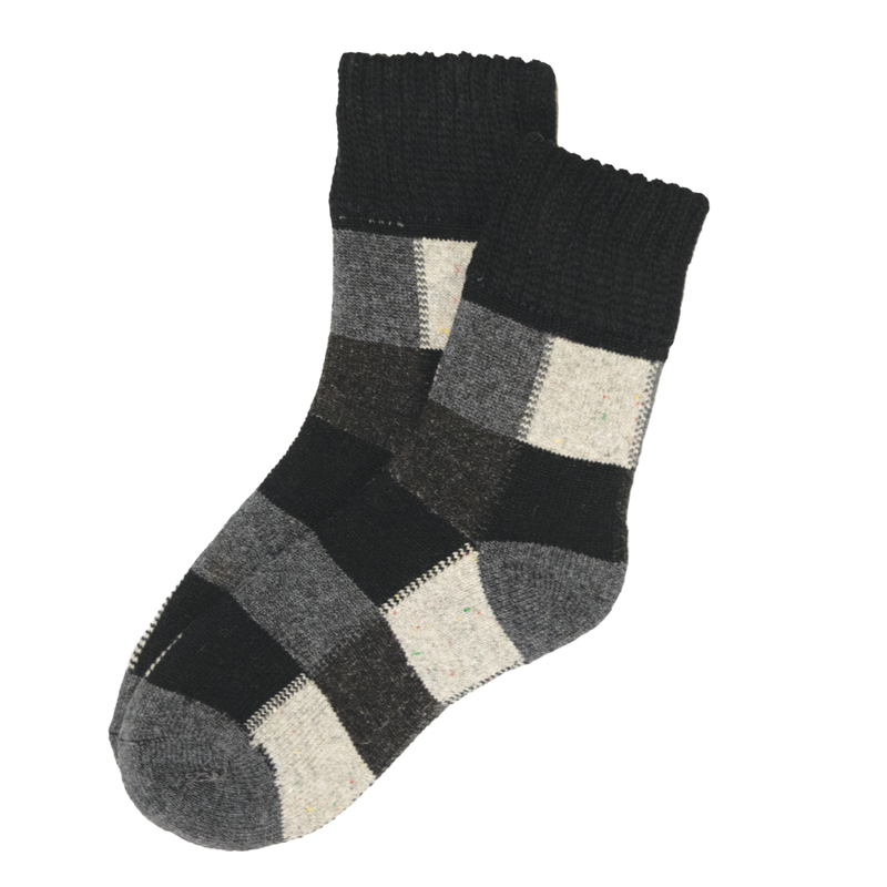 Black/Charcoal Speckled Donegal Patchwork Socks