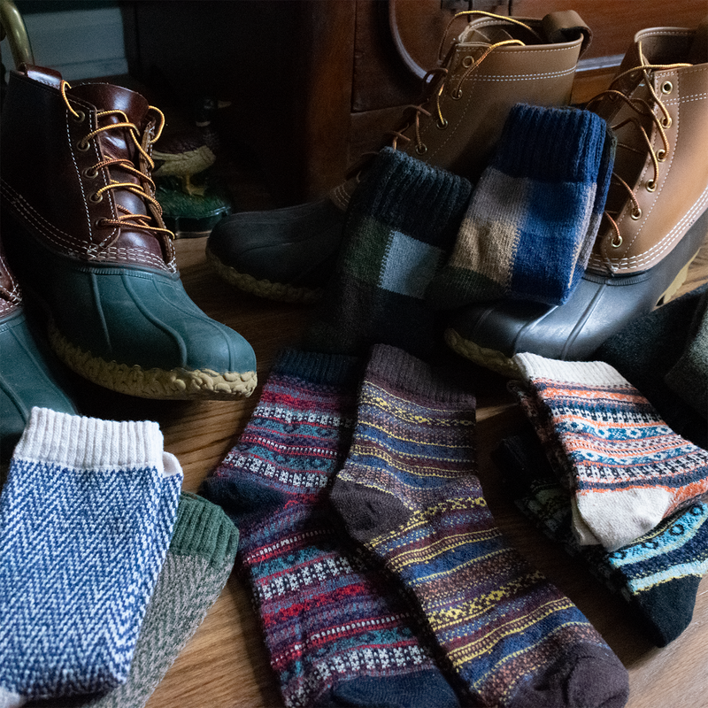 Navy/White Herringbone Socks