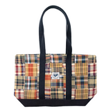 Yellow Patch Madras Canvas Tote Bag