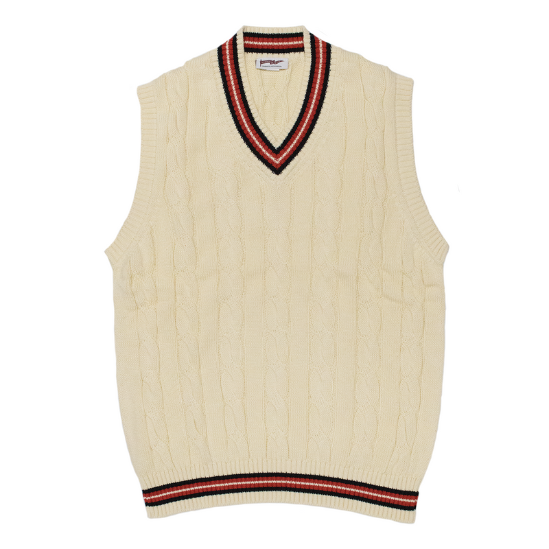 Cream / Navy / Red Classic Cricket Vest