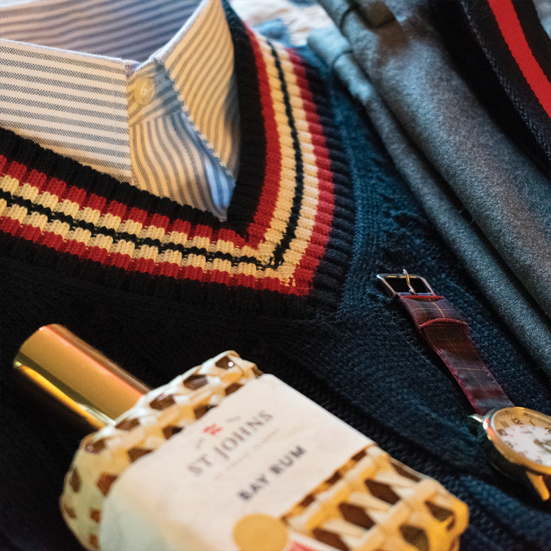 Dark Navy / Red / Cream Classic Cricket Vest