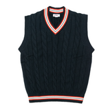 Dark Navy / Red / White Classic Cricket Vest