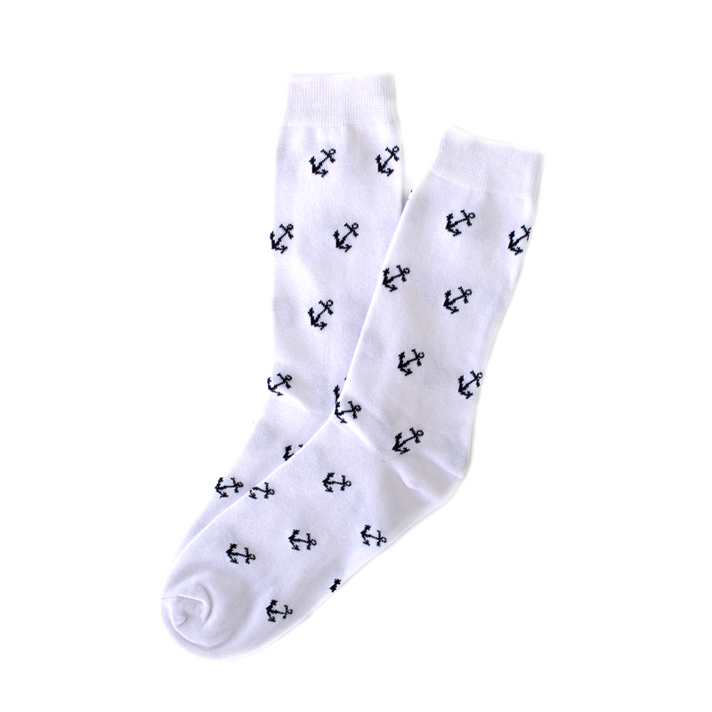 White / Navy Charleston Harbor Socks